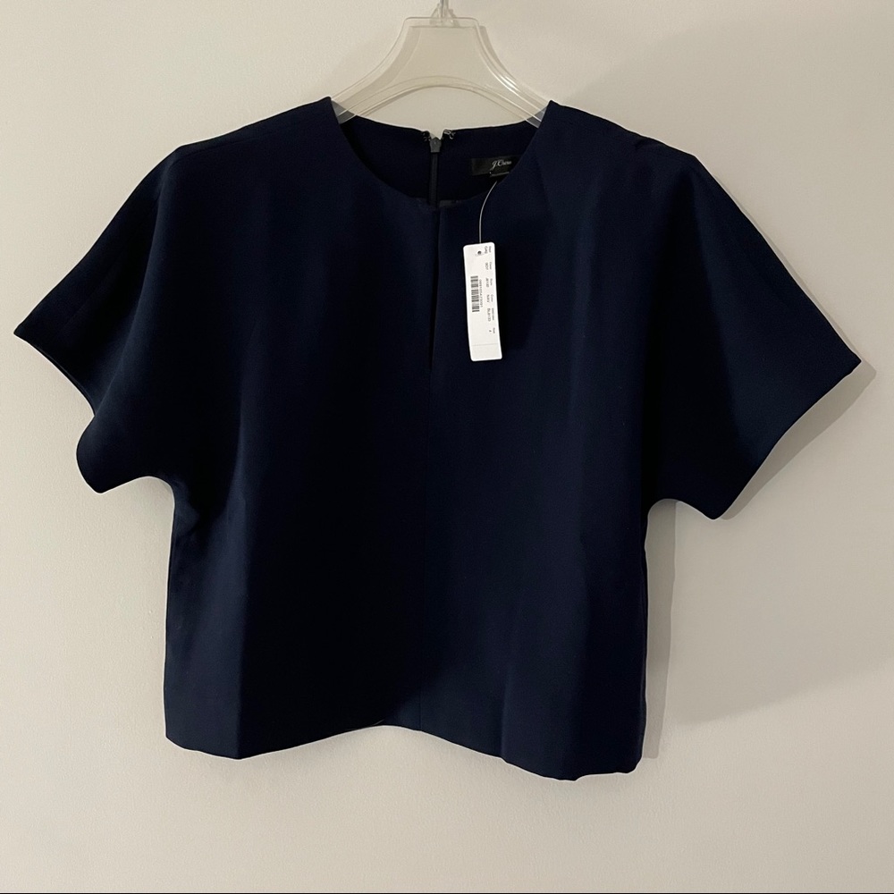 J Crew Cropped cap-sleeve top